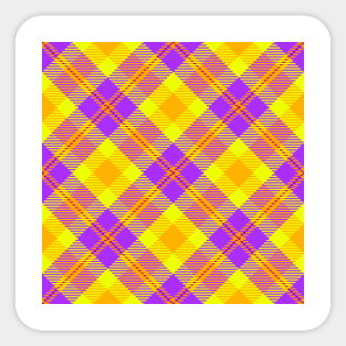 Purple, Yellow, Orange Plaid Sticker